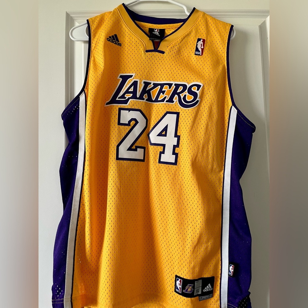Kobe Bryant #24 Adidas Lakers Gold and Purple Jersey NBA